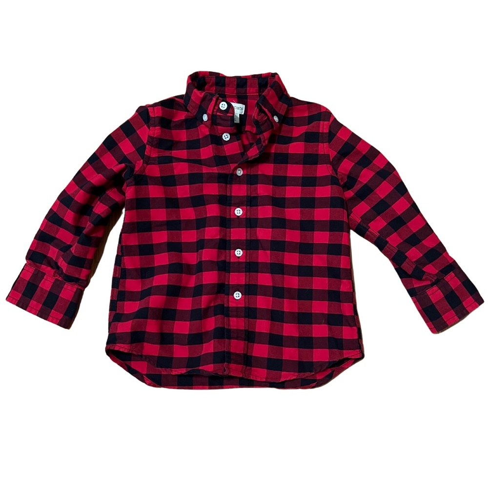 J. Crew Crewcuts Buffalo Plaid Button-Down Cotton Shirt Toddler Size 2